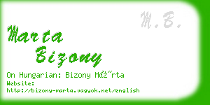 marta bizony business card